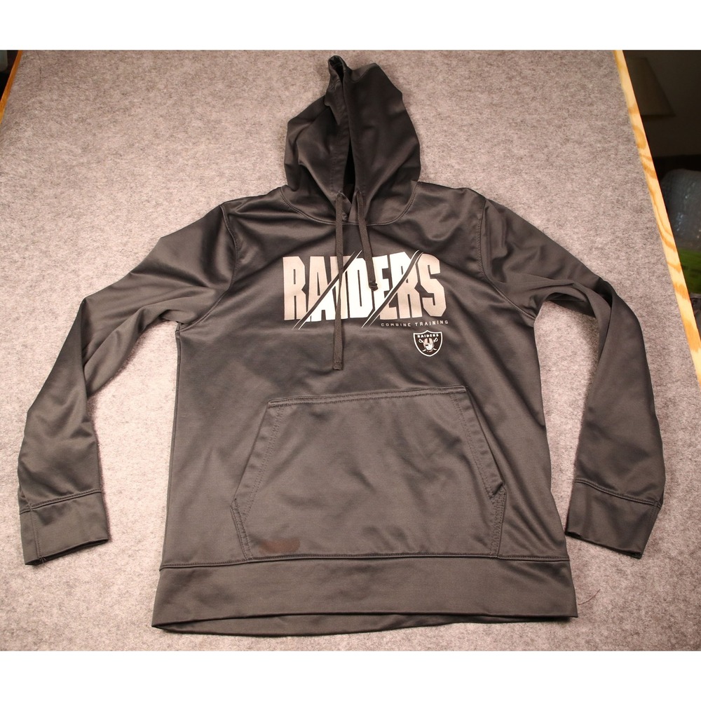 NFL Team Apparel New Era Raiders Hoodie Gray Combine Training Mens Large L